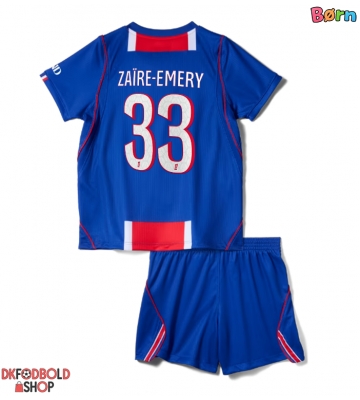 Paris Saint-Germain Warren Zaire-Emery #33 Hjemmebanesæt Børn 2026-27 Kort ærmer (+ korte bukser)